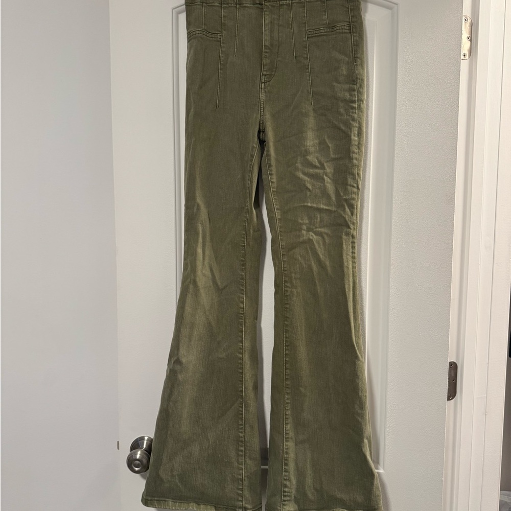 We The Free Jayde Flare Jeans Deep Olive